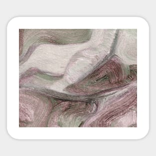 Abstract Oil Painting Pistachio Green Brown 1c5 Sticker